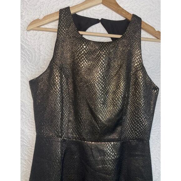 JACK BY BB DAKOTA Women's Metallic Snake print metal bronze Dress Size 6 - Picture 9 of 16